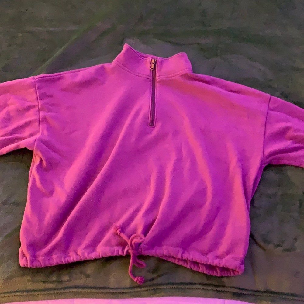 Pink sinched quarter zip from American Eagle